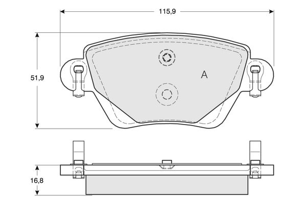 PROCODIS FRANCE Комплект тормозных колодок, дисковый тормоз PF1259